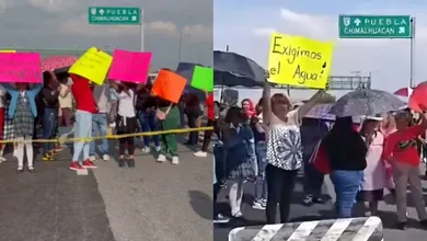 Vecinos de Chimalhuacán realizan bloqueo en el Circuito Exterior Mexiquense para exigir agua limpia y atención del gobierno.