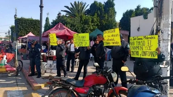 Policías de Teoloyucan exigen la destitución del comisario por presuntos abusos y corrupción