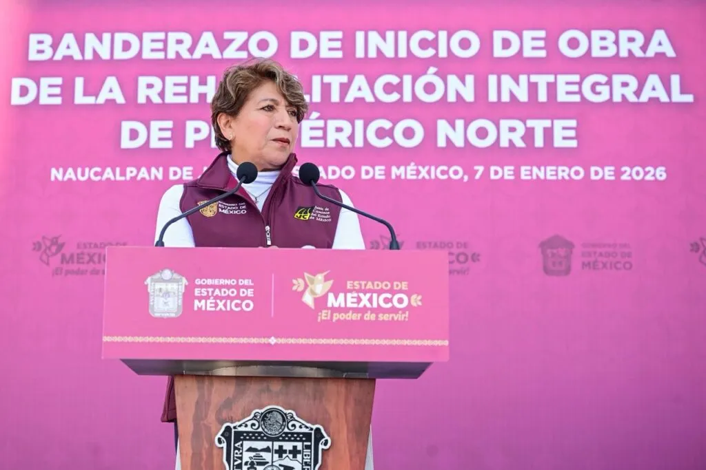 Gobernadora Delfina Gómez arranca reconstrucción integral de 108 km del Periférico Norte; va de Naucalpan a Tepotzotlán