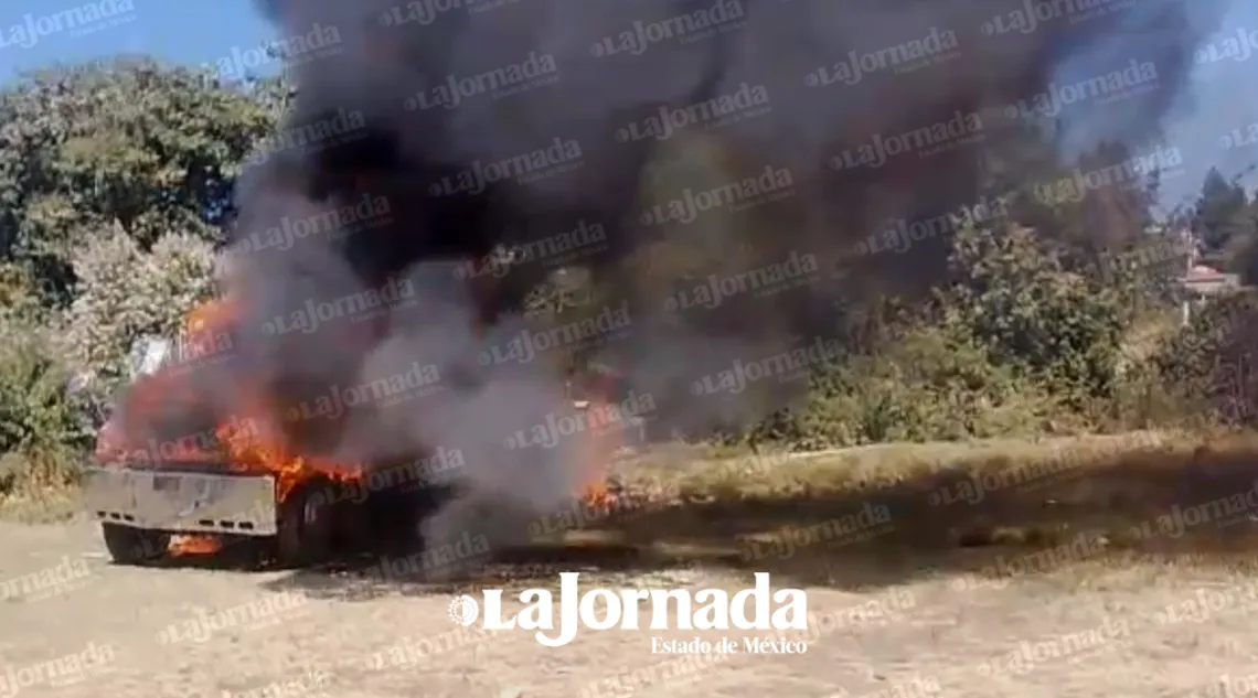 Ocuilan: Queman camión con madera, en protesta por talamontes