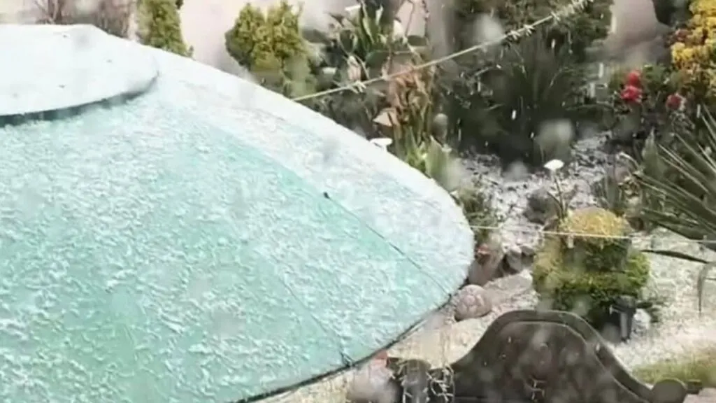 La Marquesa se pinta de blanco con caída de granizo