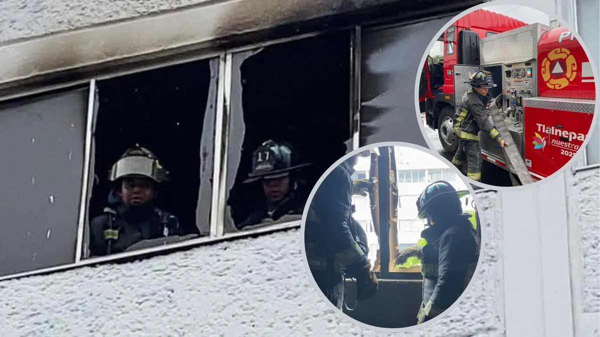 Incendio movilizó a vecinos y cuerpos de emergencia en la Unidad Habitacional Tejabanes, Tlalnepantla