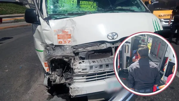 Choque de transporte público deja 11 lesionados en Ex Hacienda de Santa Mónica