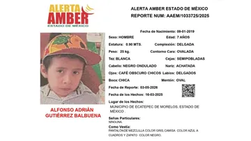 Alerta Amber: Se busca a Alfonso Adrián Gutiérrez Balbuena, desaparecido en Ecatepec
