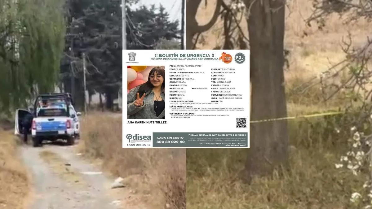 Encuentran cuerpo en la Toluca-Tenango, podría ser Ana Karen, joven desaparecida tras tomar DiDi Moto