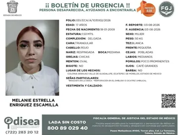 Fiscalía atiende a familia de Melanie, joven reportada como desaparecida en Ecatepec