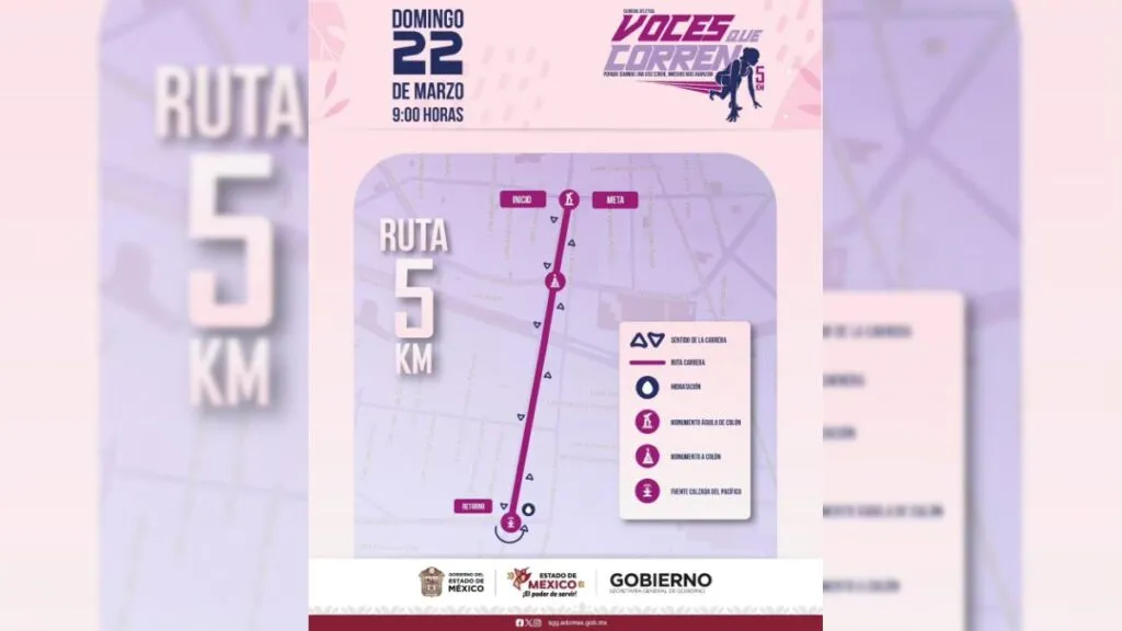Calles de Toluca cerradas por carrera hoy 22 de marzo
