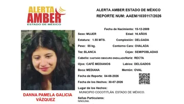 Alerta Amber: Se busca a Danna Pamela Galicia Vázquez; desapareció en Cocotitlán