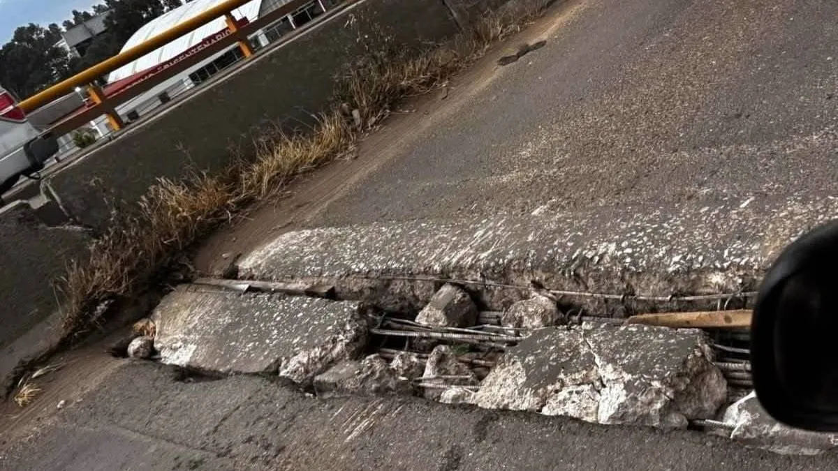 Cuautitlán: Fisura en Puente Madero reduce circulación a un solo carril