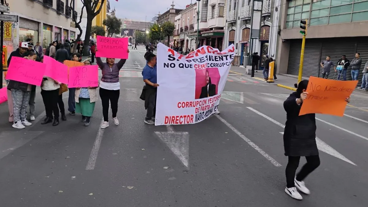 Comerciantes se manifiestan en Toluca