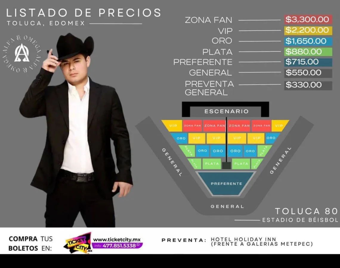 Alfredo Olivas en Toluca: Precio de los boletos