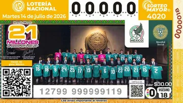 Lotería Nacional emite billete de la Selección Mexicana 2026