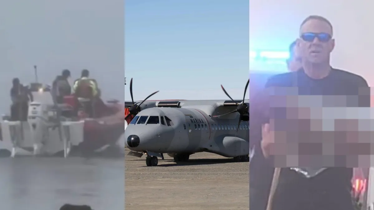 Civiles ayudan en el rescate de sobrevivientes de la avioneta de Semar tras caer en Galveston, Texas.