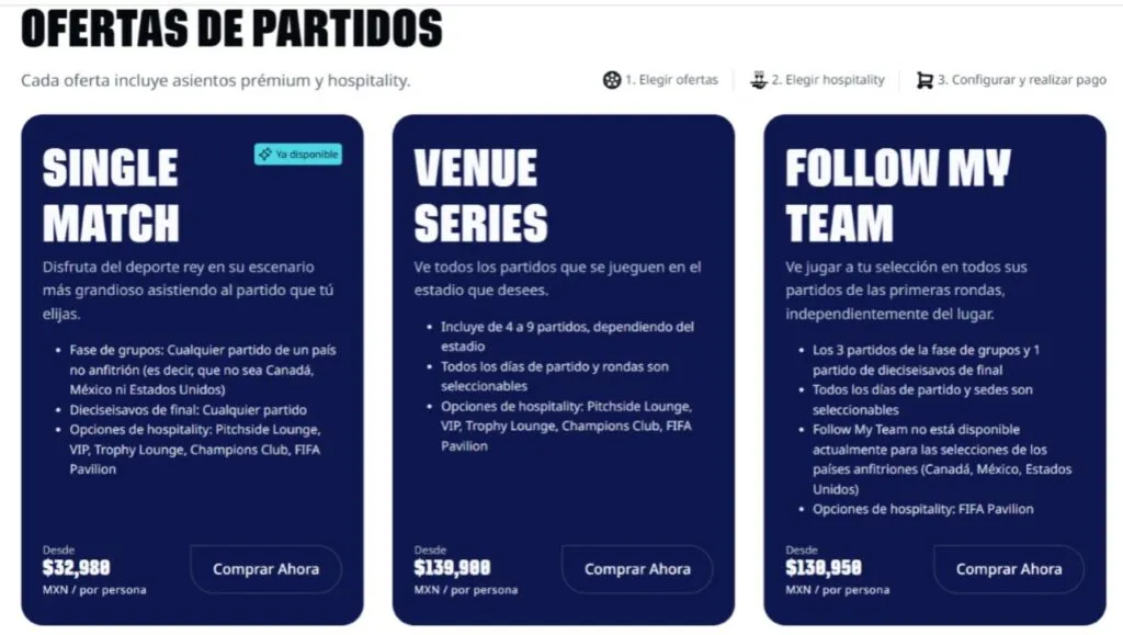 Precio de los paquetes para el Mundial 2026 en México