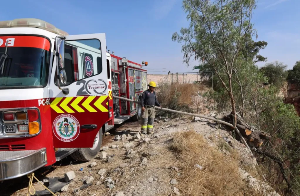 Incendio subterráneo en mina de Tecámac activa alerta ambiental en Hueyotenco