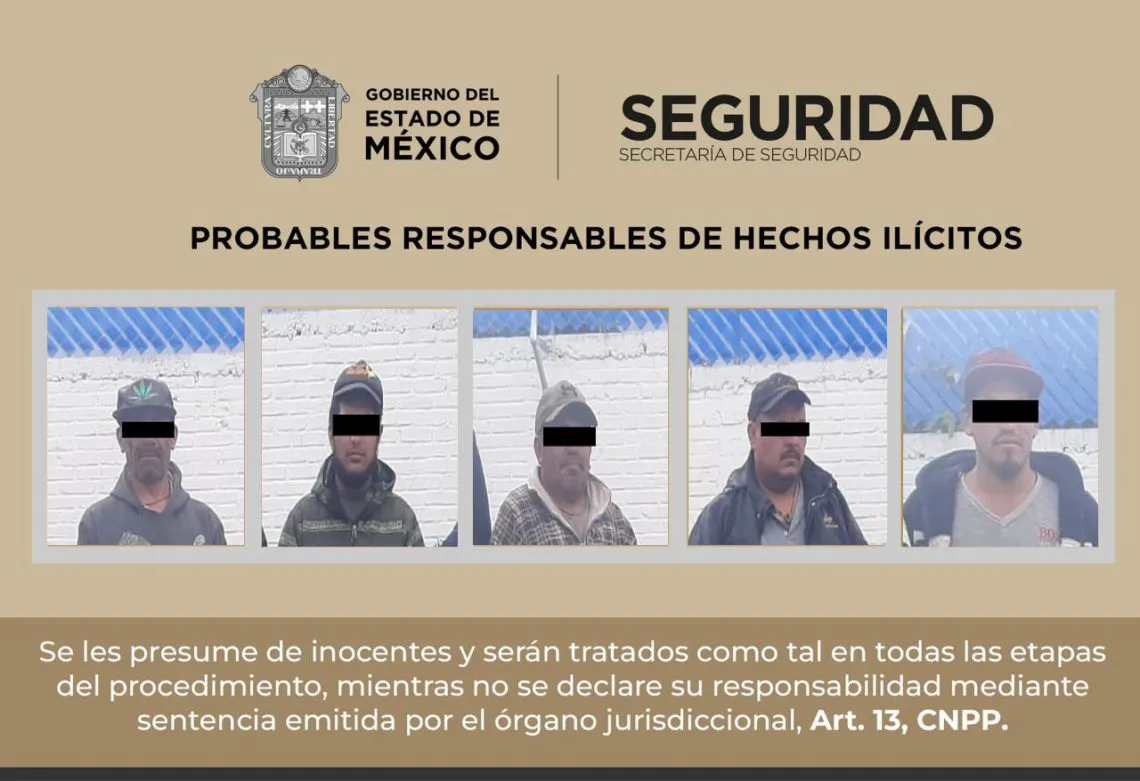 Detienen a cinco hombres por transportar madera ilegal en el Edomex