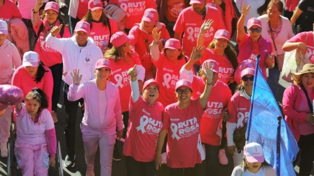 Arranca la Ruta Rosa en Ecatepec con la Caminata Estatal de Prevención del Cáncer de Mama