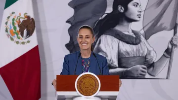 Claudia Sheinbaum durante una conferencia en la que informó sobre los cambios en aduanas de México.