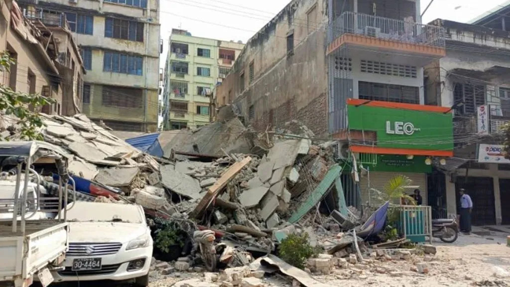 Terremoto de 7.7 sacude el centro de Myanmar