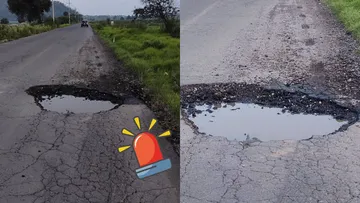 Socavón se abre en Amecameca; vecinos señalan peligro vial