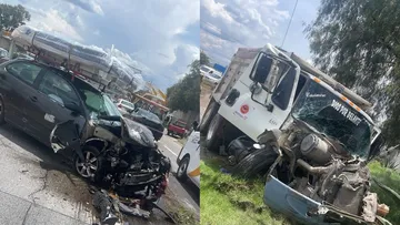 Tráiler sin frenos provoca dos accidentes y deja nueve lesionados en Texcoco