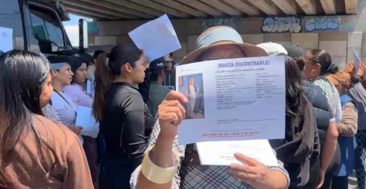 Bloquean Av. Las partidas  por desaparición de Leilani en Lerma