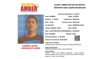 Alerta Amber: Se busca a Gabriel David González Flores, desaparecido en Tepotzotlán