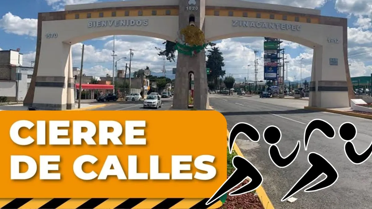 Calles de Zinacantepec cerradas por Carrera Atlética Inclusiva del Taco hoy 29 de marzo