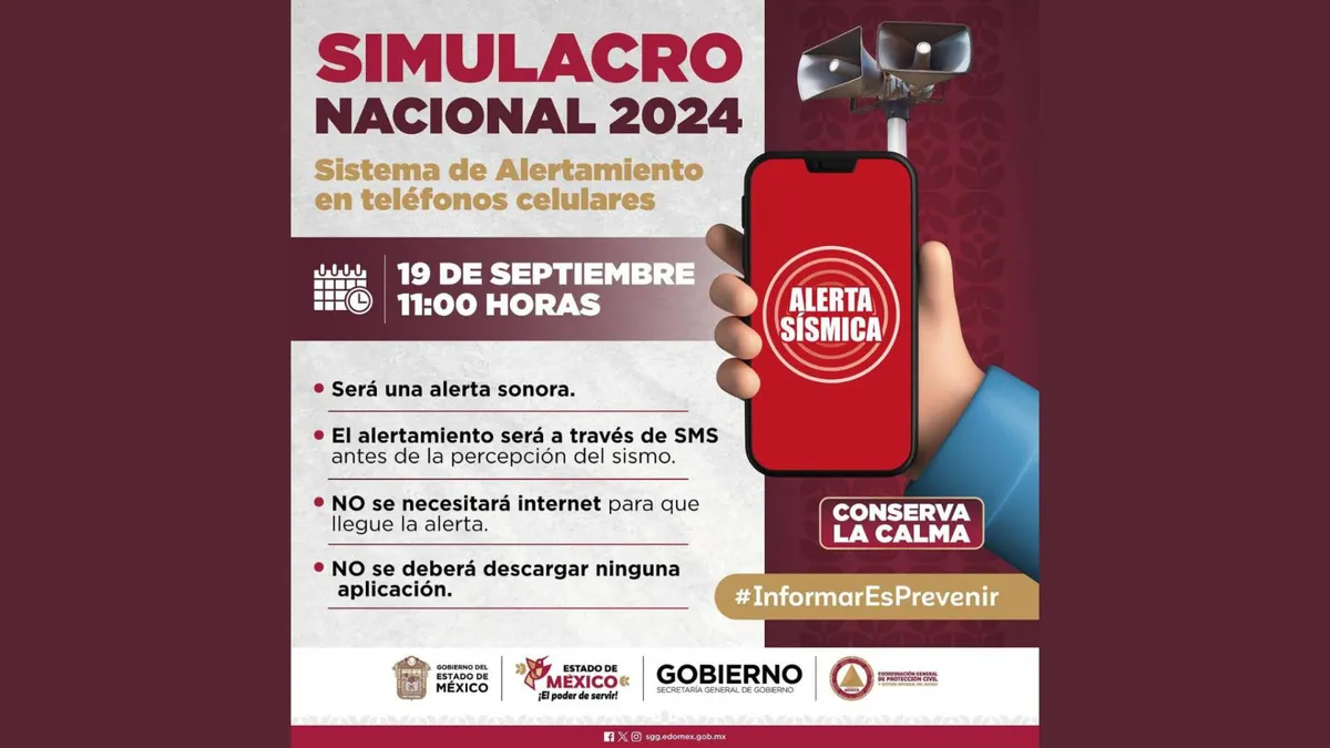 Todo listo para el Simulacro Nacional 2024 en Edomex