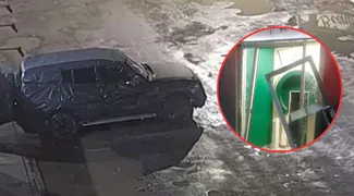 Roban cajero en San Pablo Autopan usando camioneta cubierta con bolsas