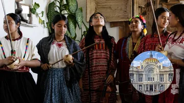 Mujeres indígenas de Oaxaca presentan un concierto musical en Bellas Artes