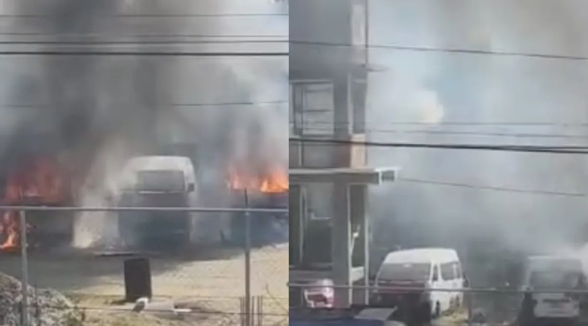 Izcalli: Queman camionetas de empresa Izgaza en Valle Esmeralda