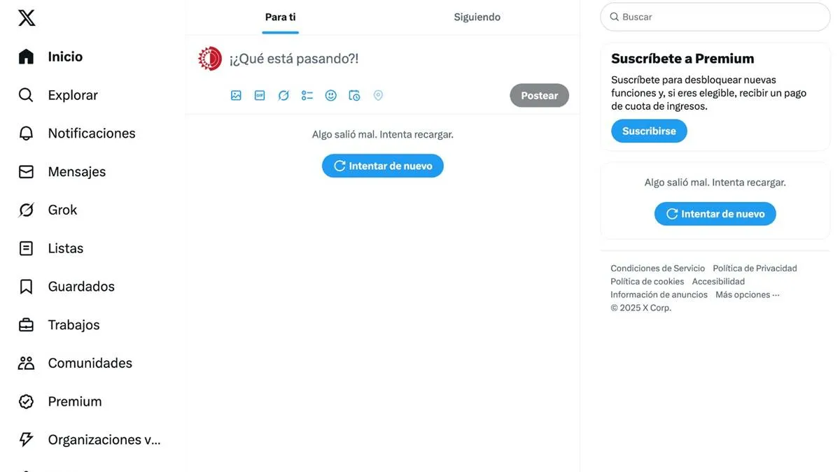 Reportan caída de Twitter