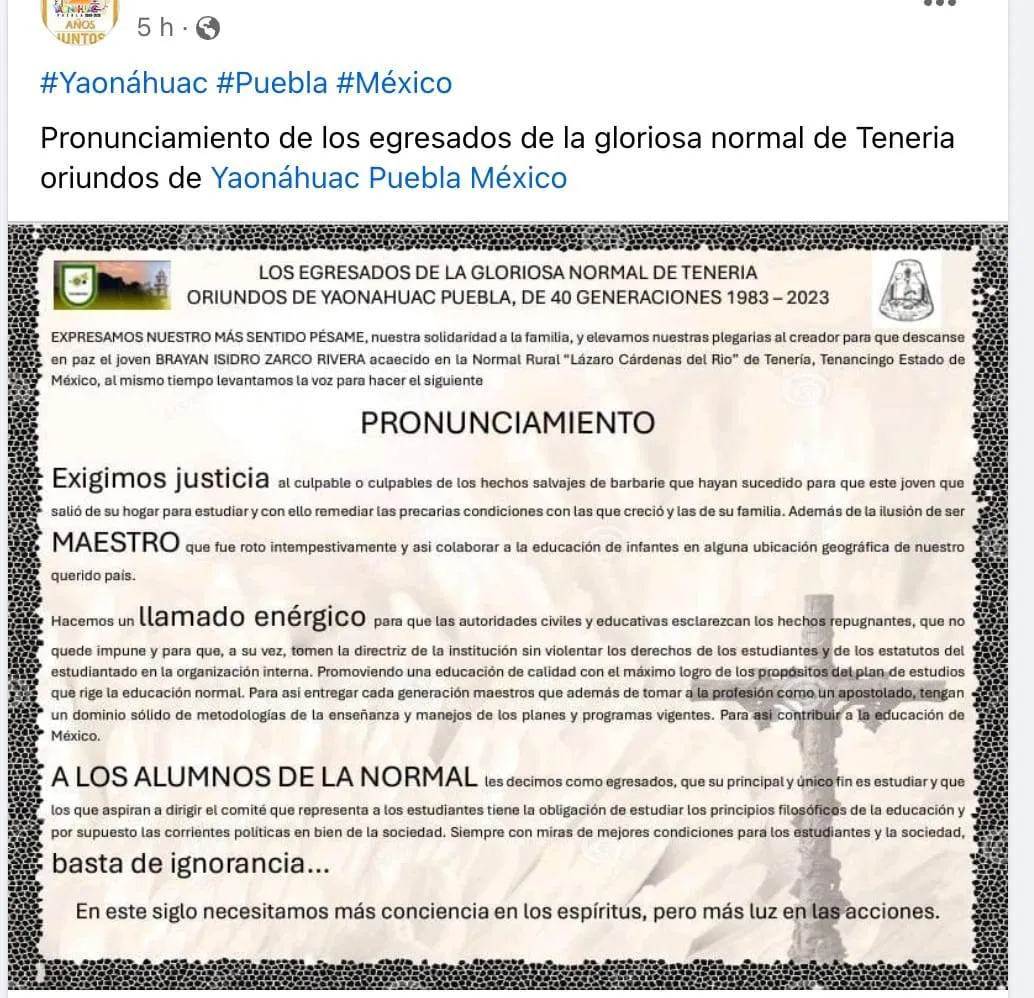 Edomex: Estudiante muere por “novatada” de sus compañeros