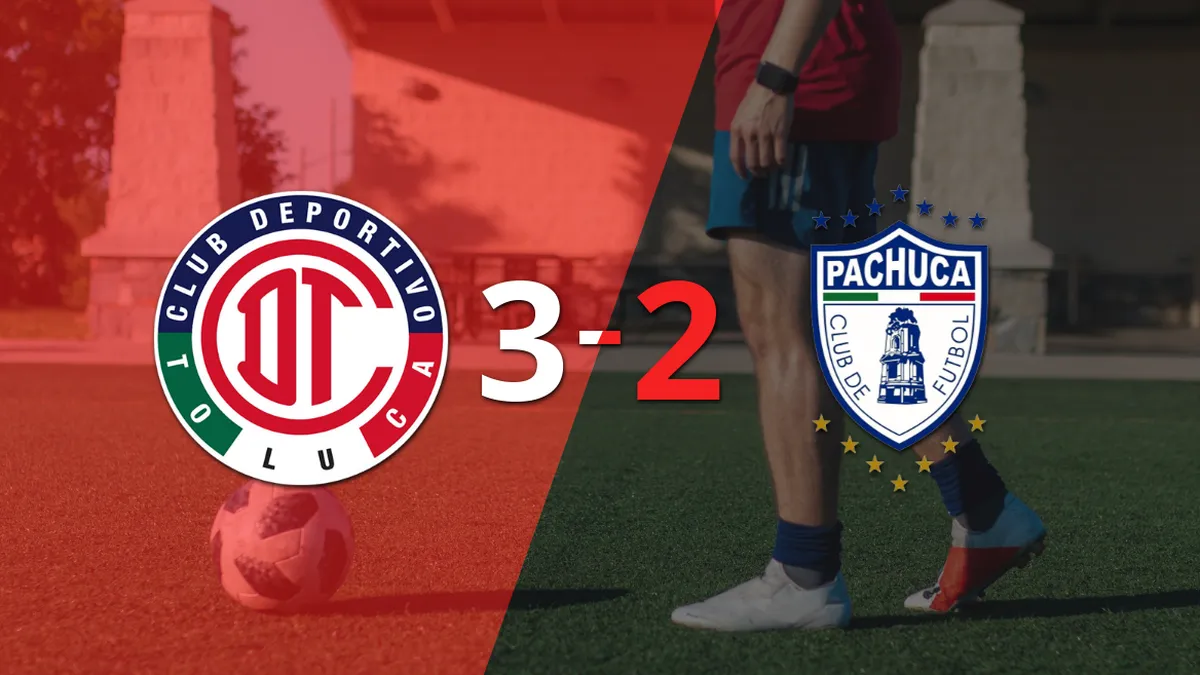 Jesús Angulo marca un doblete en la victoria 3-2 de Toluca FC ante Pachuca