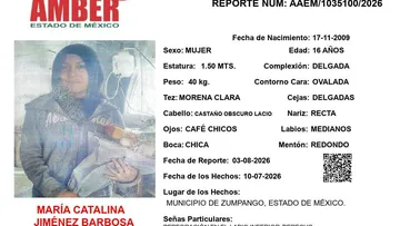 Alerta Amber: Se busca a María Catalina Jiménez Barbosa, desapareció en Zumpango