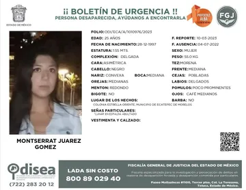 Montserrat desapareció en Ecatepec hace un año y fue hallada muerta en la CDMX