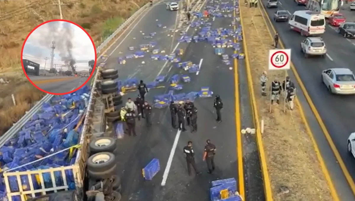 [VIDEO] Volcadura e incendio de tráiler en la Texcoco–Calpulalpan deja dos muertos