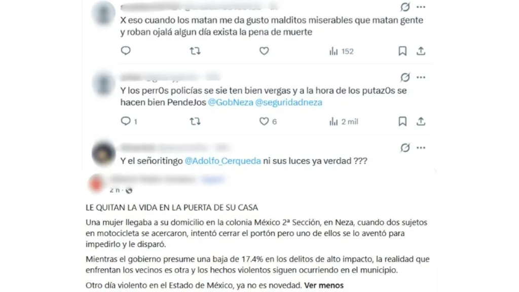 Homicidio en Neza deja una mujer muerta; la policía no hizo nada