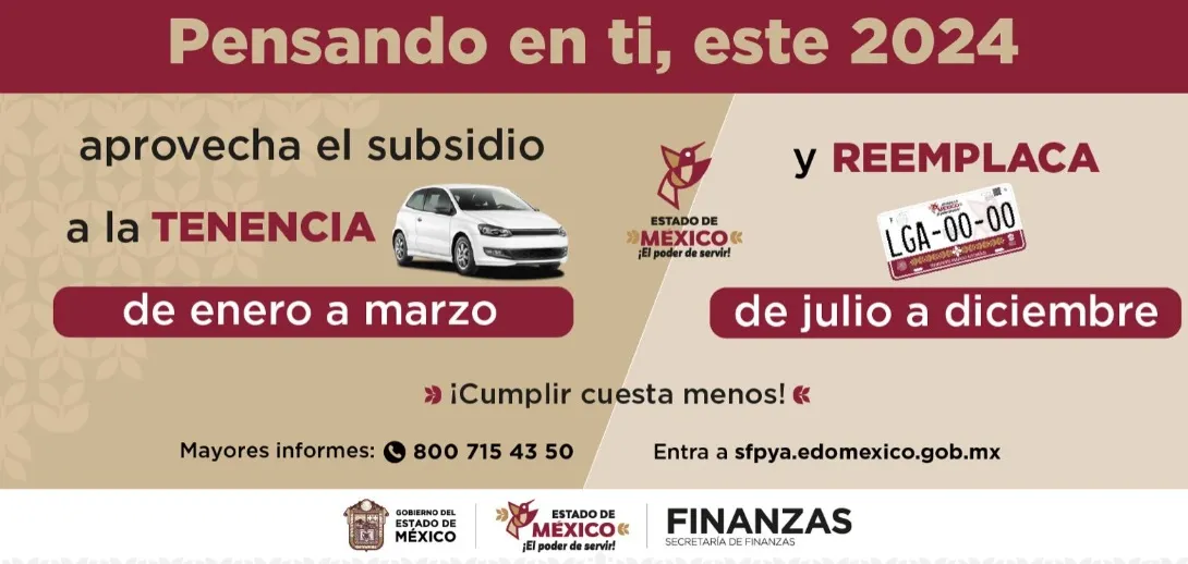 Edomex: Reemplacamiento fechas y días para que lo hagas
