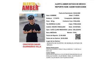 Alerta Amber: Se busca a Cristofer Diego Guarneros Villa, desaparecido en Ecatepec