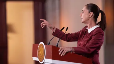 La presidenta Claudia Sheinbaum durante una conferencia donde habló sobre la protesta de la CNTE y los actos de provocación.