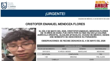 Ficha de Alerta Amber de Cristofer Emanuel Mendoza Flores, desaparecido en la alcaldía Iztacalco.