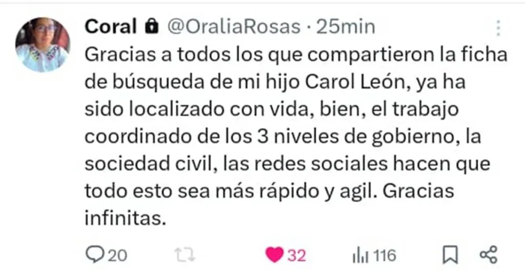 Familiares de Aldo Carol León Rosas piden ayuda para localizarlo