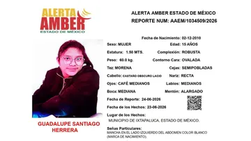 Alerta Amber: Se busca a Guadalupe Santiago Herrera; desapareció en Ixtapaluca