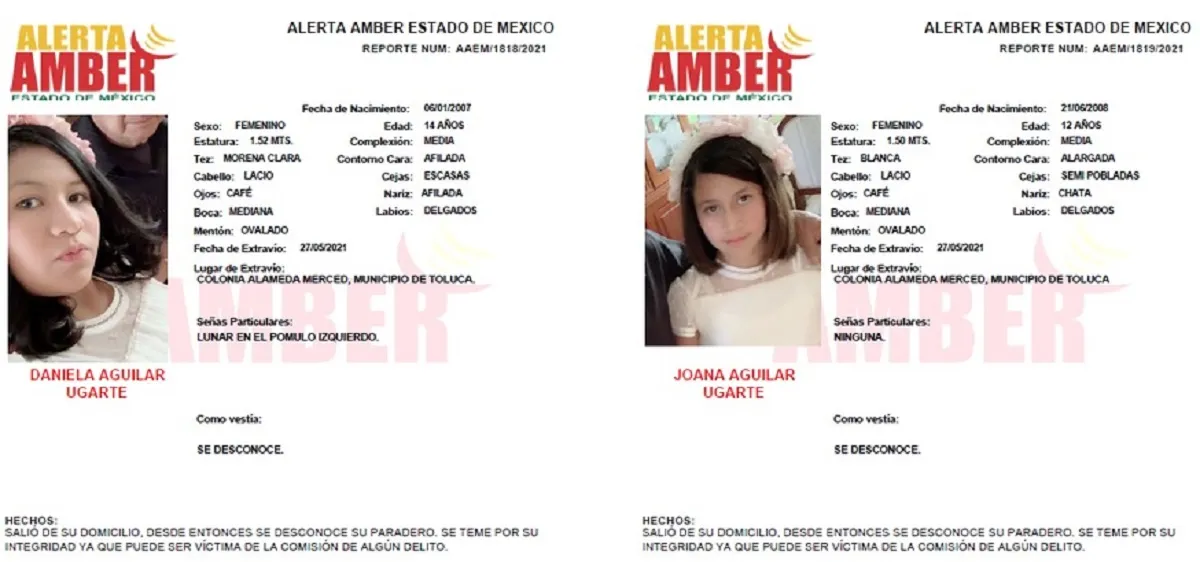 Las dos menores desaparecidas de la colonia La Mereced