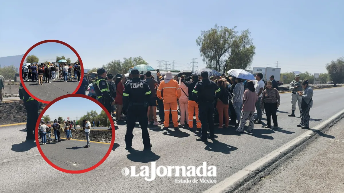 Vecinos de Teotihuacán bloquean por cierre de paradero en la México-Pirámides