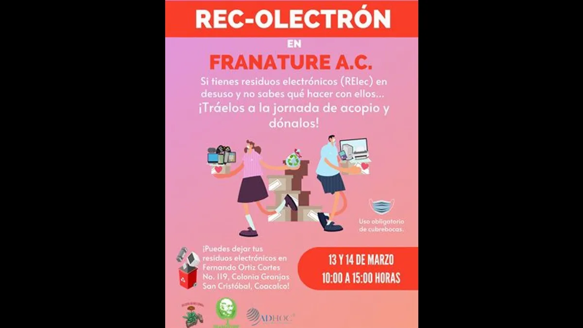 Recolectarán chatarra electrónica en Coacalco: Franature