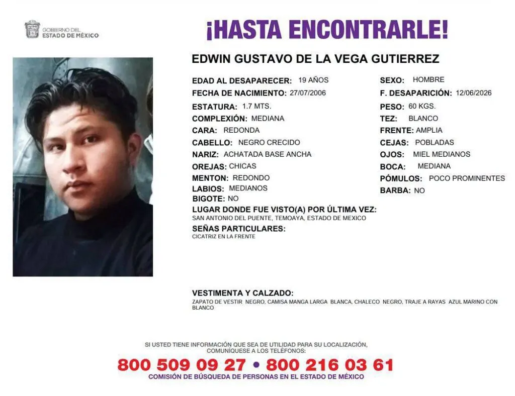 Bloqueo en la Toluca-Temoaya es por desaparición de Edwin Gustavo de la Vega