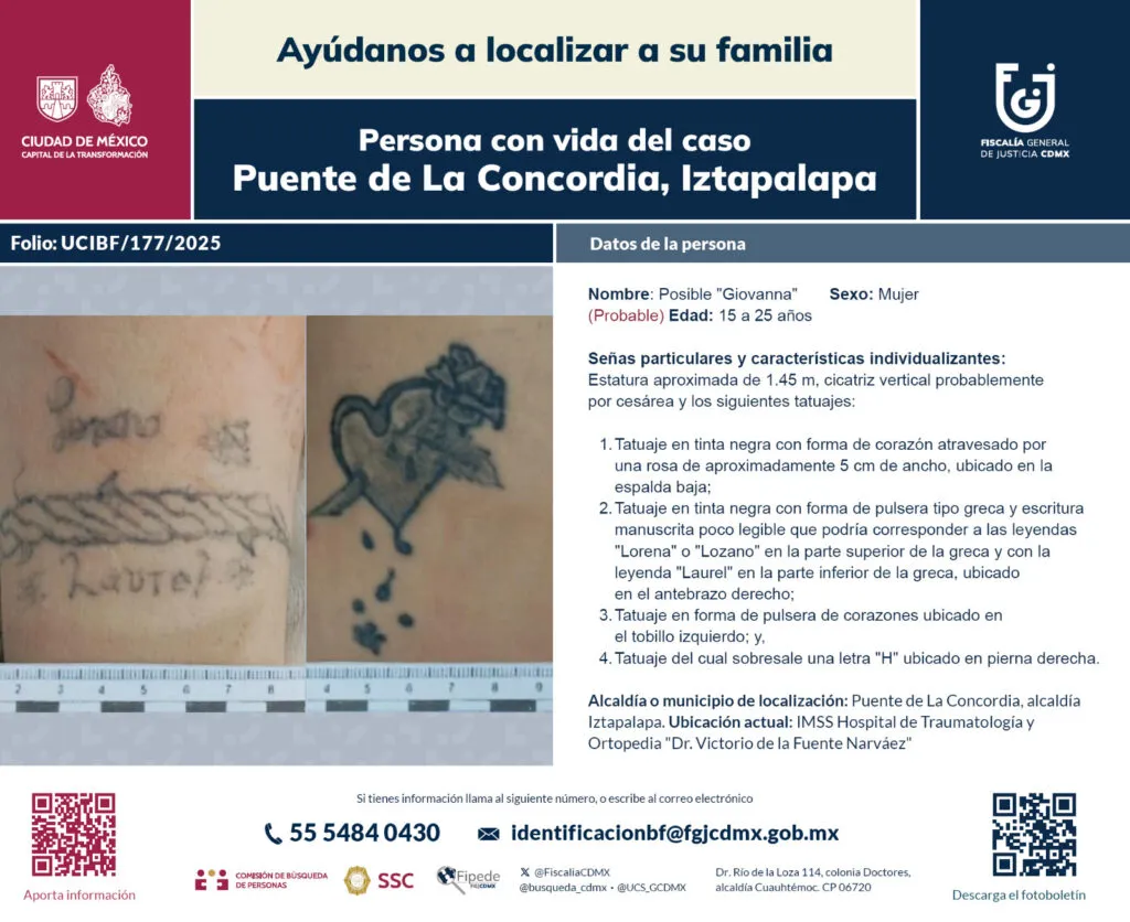 Falleció ‘Giovanna’, mujer del tatuaje sin identificar tras explosión de pipa en Iztapalapa; suman 30 decesos